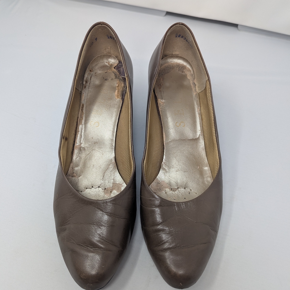 Elegant Brown Leather Women's Shoes